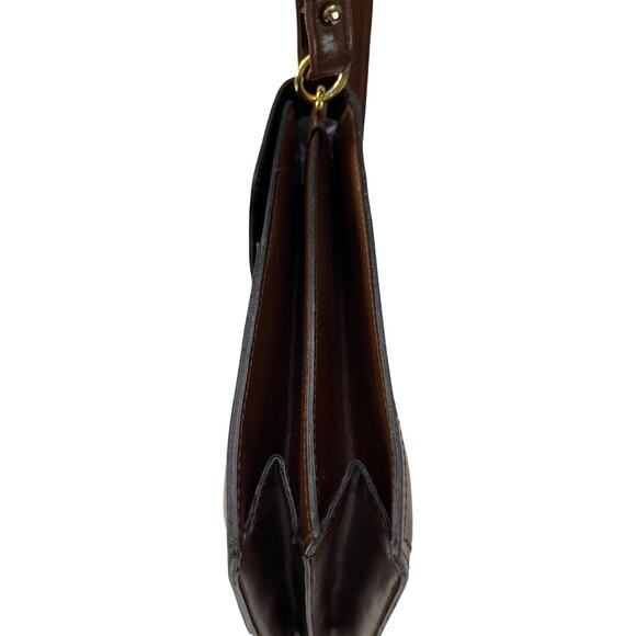 Vintage Yves Saint Laurent Brown Leather Shoulder Bag Model DE 3133 BR 1970-80s - Picture 6 of 16